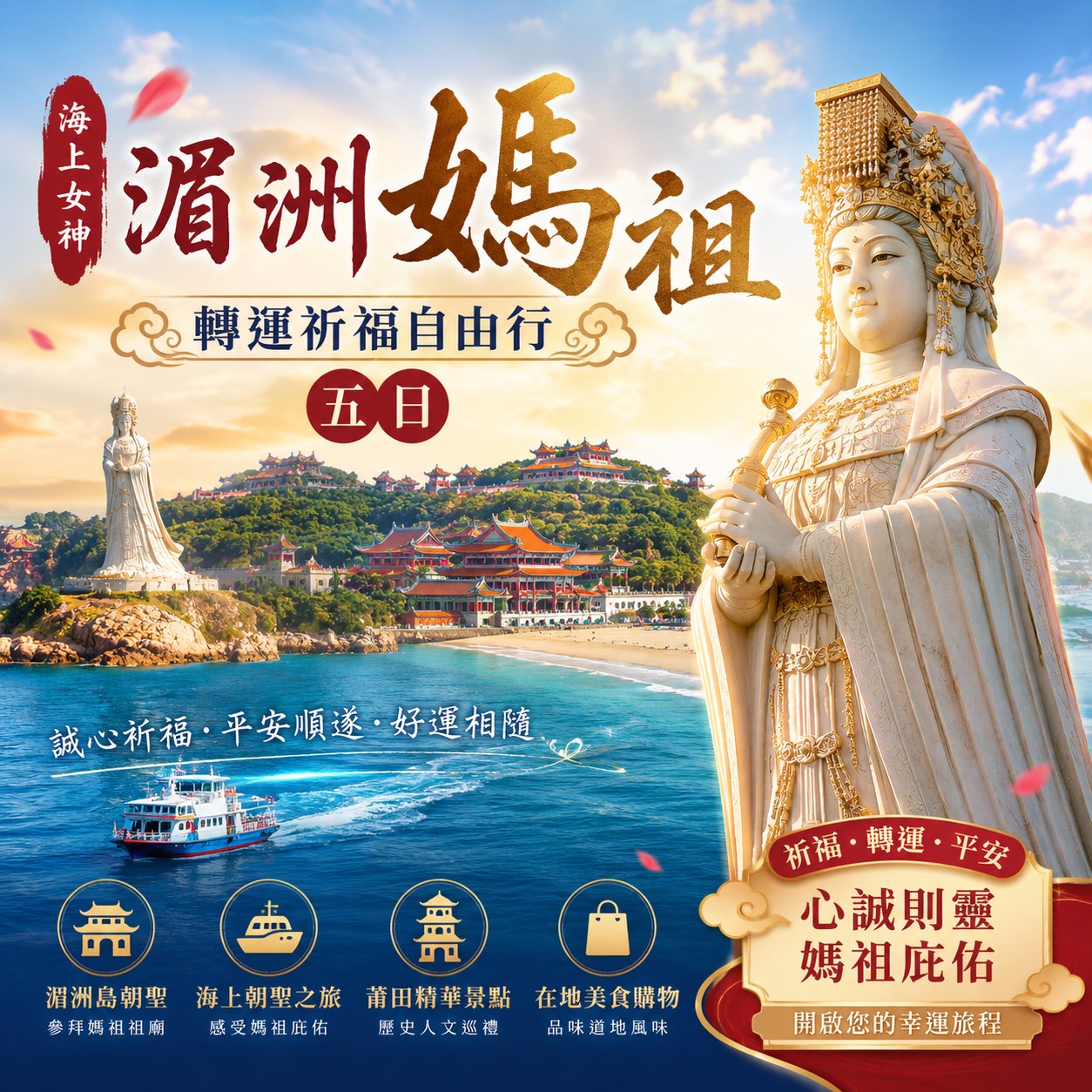 海上女神~湄洲媽祖轉運祈福五日(自由行)